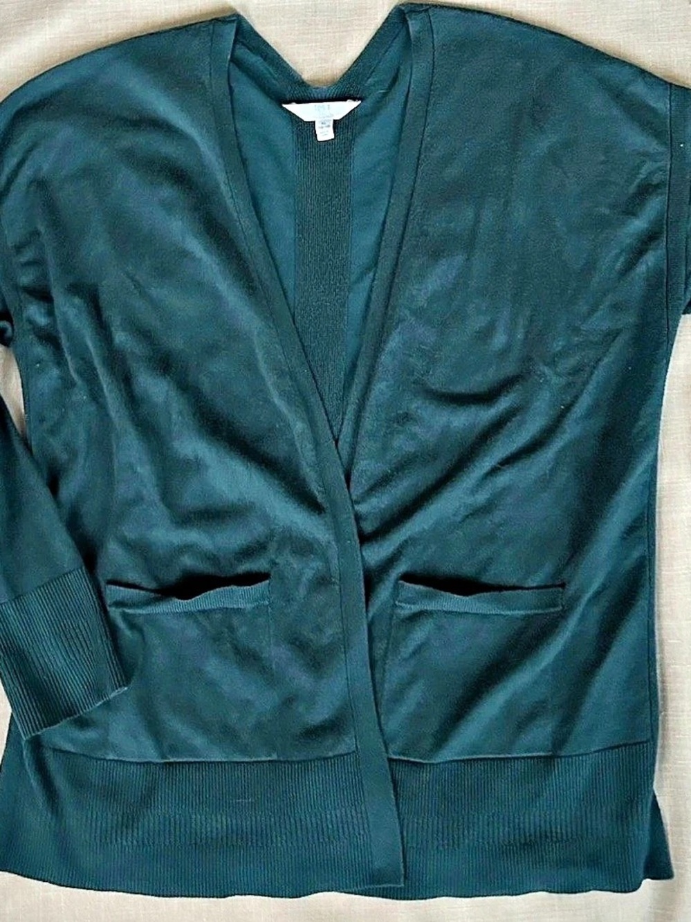 Time and Tru cardigan Ribbed in Green Size XL Like New